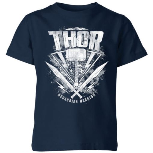 T-Shirt Enfant Marvel - Thor Ragnarok - Logo du Marteau de Thor - Bleu Marine - 11-12 ans - Navy chez Zavvi FR image 5056281130610