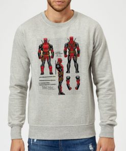 Sweat Homme Figurine Deadpool Plans Marvel - Gris - XXL - Gris chez Zavvi FR image 5056281133864