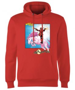 Sweat à Capuche Homme Deadpool Chevauche une Licorne Marvel - Rouge - M - Rouge chez Zavvi FR image 5056281135981