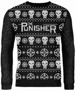 Pull de Noël Brodé The Punisher Marvel Zavvi Exclusif - Bleu - XXL - Noir chez Zavvi FR image 5056281155569