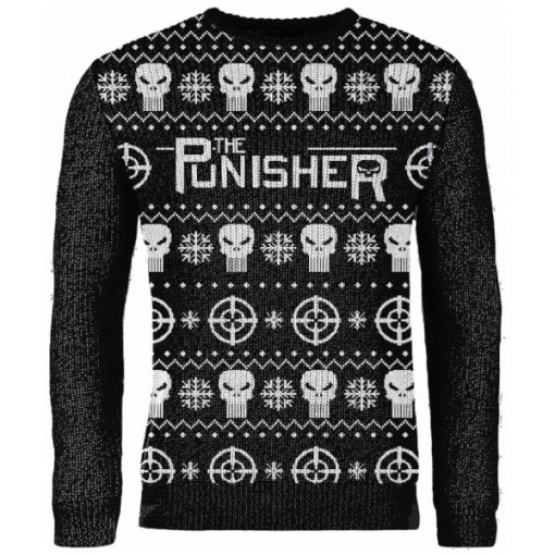 Pull de Noël Brodé The Punisher Marvel Zavvi Exclusif - Bleu - XXL - Noir chez Zavvi FR image 5056281155569