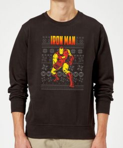 Marvel Avengers Classic Iron Man Christmas Sweatshirt - Black - 5XL - Noir chez Zavvi FR image