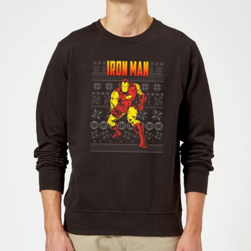 Marvel Avengers Classic Iron Man Christmas Sweatshirt - Black - 5XL - Noir chez Zavvi FR image