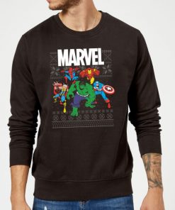 Marvel Avengers Group Christmas Sweatshirt - Black - 5XL - Noir chez Zavvi FR image