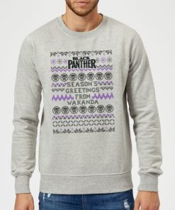 Pull de Noël Homme Marvel Avengers Season's Greetings From Wakanda - Gris - XXL - Gris chez Zavvi FR image 5059478412711