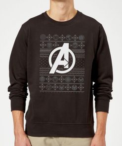 Pull de Noël Homme Marvel Logo Avengers - Noir - S - Noir chez Zavvi FR image 5059478412759