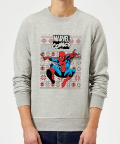 Pull de Noël Homme Marvel Avengers Classic Spider-Man - Gris - L - Gris chez Zavvi FR image 5059478413190