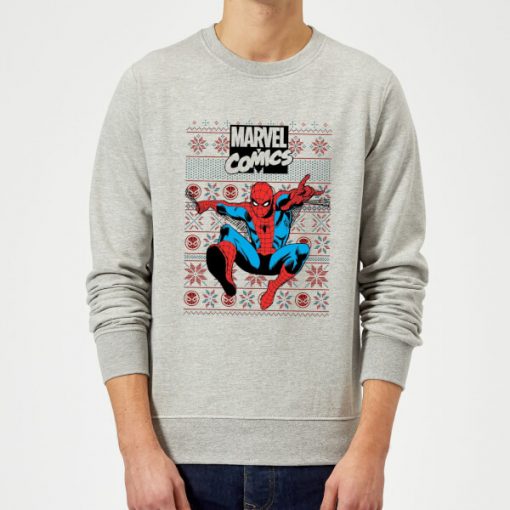 Pull de Noël Homme Marvel Avengers Classic Spider-Man - Gris - L - Gris chez Zavvi FR image 5059478413190