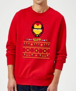 Pull de Noël Homme Marvel Avengers Iron Man Pixel Art - Rouge - XL - Rouge chez Zavvi FR image 5059478413466