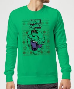 Pull de Noël Homme Marvel Avengers Hulk - Vert - L - Kelly Green chez Zavvi FR image 5059478413503