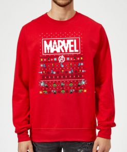 Pull de Noël Homme Marvel Avengers Pixel Art - Rouge - XL - Rouge chez Zavvi FR image 5059478413695