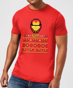 Pull de Noël Homme Marvel Avengers Iron Man Pixel Art - Rouge - S - Rouge chez Zavvi FR image 5059478414135