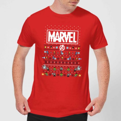 Pull de Noël Homme Marvel Avengers Pixel Art - Rouge - XXL - Rouge chez Zavvi FR image 5059478414326