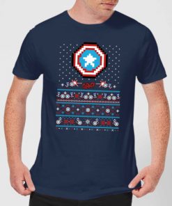 Pull de Noël Homme Marvel Avengers Captain America Pixel Art - Bleu Marine - XXL - Navy chez Zavvi FR image 5059478414739