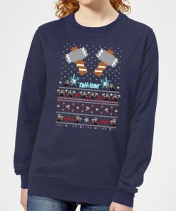 Pull de Noël Femme Marvel Avengers Thor Pixel Art - Bleu Marine - XS - Navy chez Zavvi FR image 5059478415132