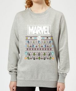 Pull de Noël Femme Marvel Avengers Pixel Art - Gris - S - Gris chez Zavvi FR image 5059478415538