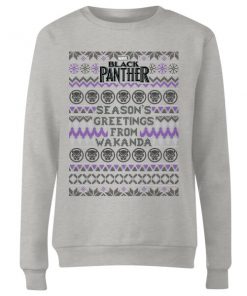 Pull de Noël Femme Marvel Avengers Season's Greetings From Wakanda - Gris - L - Gris chez Zavvi FR image 5059478415644