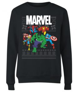 Pull de Noël Femme Marvel Avengers Group - Noir - S - Noir chez Zavvi FR image 5059478416344