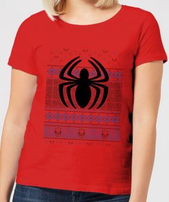 T-Shirt de Noël Femme Marvel Avengers Spider-Man - Rouge - S - Rouge chez Zavvi FR image 5059478416481