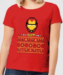 T-Shirt de Noël Femme Marvel Avengers Iron Man Pixel Art - Rouge - XXL - Rouge chez Zavvi FR image 5059478416627