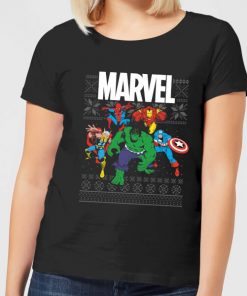 T-Shirt de Noël Femme Marvel Avengers Group - Noir - XXL - Noir chez Zavvi FR image 5059478416870