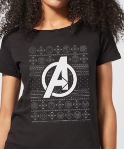 T-Shirt de Noël Femme Marvel Logo Avengers - Noir - L - Noir chez Zavvi FR image 5059478417105