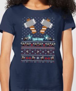 T-Shirt de Noël Femme Marvel Avengers Thor Pixel Art - Bleu Marine - XXL - Navy chez Zavvi FR image 5059478417174