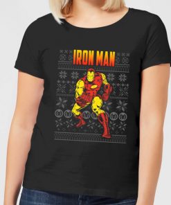 T-Shirt de Noël Femme Marvel Avengers Classic Iron Man - Noir - M - Noir chez Zavvi FR image 5059478417242