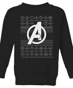 Pull de Noël Homme Marvel Logo Avengers - Noir - 11-12 ans - Noir chez Zavvi FR image 5059478422932