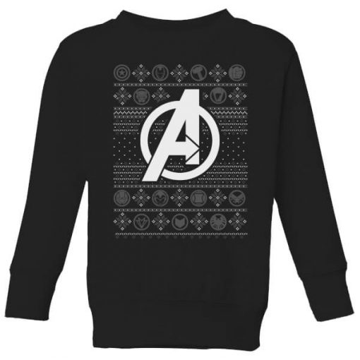 Pull de Noël Homme Marvel Logo Avengers - Noir - 11-12 ans - Noir chez Zavvi FR image 5059478422932