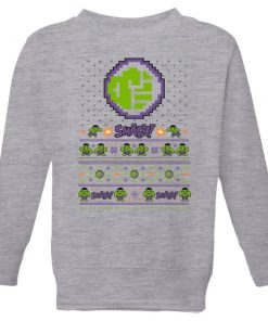 Pull de Noël Homme Marvel Avengers Hulk Smash! Pixel Art - Gris - 9-10 ans - Gris chez Zavvi FR image 5059478423021