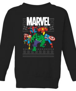 Pull de Noël Homme Marvel Avengers Group - Noir - 9-10 ans - Noir chez Zavvi FR image 5059478423175