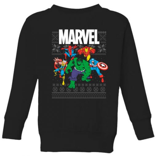 Pull de Noël Homme Marvel Avengers Group - Noir - 9-10 ans - Noir chez Zavvi FR image 5059478423175