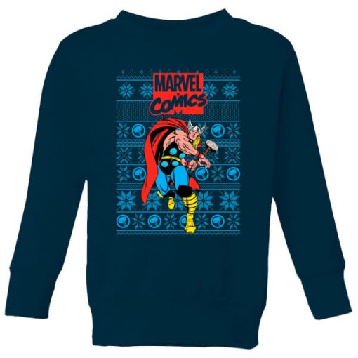 Pull de Noël Homme Marvel Avengers Thor - Bleu Marine - 11-12 ans - Navy chez Zavvi FR image 5059478423335