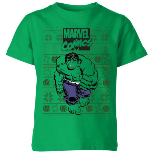 T-Shirt de Noël Homme Marvel Avengers Hulk - Vert - 3-4 ans - Kelly Green chez Zavvi FR image 5059478424240