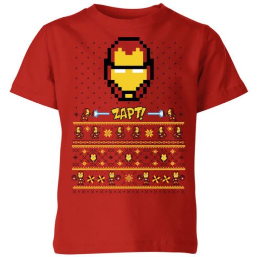 T-Shirt de Noël Homme Marvel Avengers Iron Man Pixel Art - Rouge - 11-12 ans - Rouge chez Zavvi FR image 5059478424585