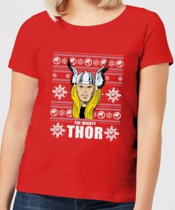 Marvel Thor Face Women's Christmas T-Shirt - Red - XXL - Rouge chez Zavvi FR image 5059478611572