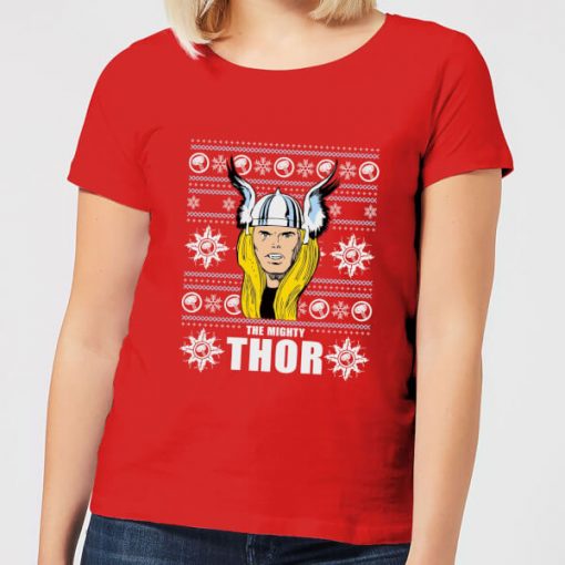 Marvel Thor Face Women's Christmas T-Shirt - Red - XXL - Rouge chez Zavvi FR image 5059478611572