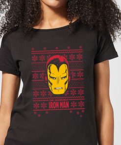 Marvel Iron Man Face Women's Christmas T-Shirt - Black - XXL - Noir chez Zavvi FR image 5059478613316