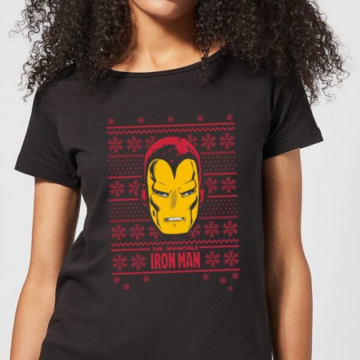 Marvel Iron Man Face Women's Christmas T-Shirt - Black - XXL - Noir chez Zavvi FR image 5059478613316