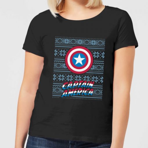 Marvel Captain America Women's Christmas T-Shirt - Black - XXL - Noir chez Zavvi FR image 5059478614306