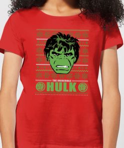 Marvel Hulk Face Women's Christmas T-Shirt - Red - XXL - Rouge chez Zavvi FR image 5059478614399