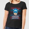 Marvel Captain America Face Women's Christmas T-Shirt - Black - XXL - Noir chez Zavvi FR image 5059478615266