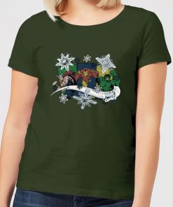 Marvel Thor Iron Man Hulk Snowflake Women's Christmas T-Shirt - Forest Green - XXL - Forest Green chez Zavvi FR image 5059478623483