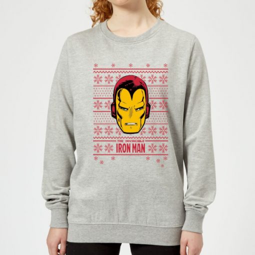 Marvel Iron Man Face Women's Christmas Sweatshirt - Grey - XXL - Gris chez Zavvi FR image 5059478626637