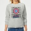 Marvel Captain America Women's Christmas Sweatshirt - Grey - XXL - Gris chez Zavvi FR image 5059478626729