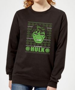 Marvel Hulk Face Women's Christmas Sweatshirt - Black - 5XL - Noir chez Zavvi FR image 5059478628341