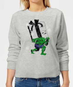 Marvel The Incredible Hulk Christmas Present Women's Christmas Sweatshirt - Grey - XXL - Gris chez Zavvi FR image 5059478629423