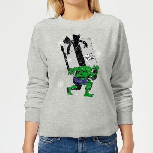 Marvel The Incredible Hulk Christmas Present Women's Christmas Sweatshirt - Grey - XXL - Gris chez Zavvi FR image 5059478629423