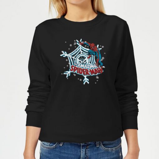 Marvel The Amazing Spider-Man Snowflake Web Women's Christmas Sweatshirt - Black - 5XL - Noir chez Zavvi FR image 5059478630566